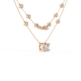 Ivana Jewels Necklaces Layered Diamond Solitaire Necklace
