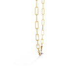 Ivana Jewels Necklaces Paperclip Chain Necklace with Diamond Bar