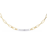 Ivana Jewels Necklaces Paperclip Chain Necklace with Diamond Bar