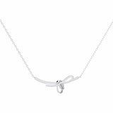 Ivana Jewels Necklaces Pave Diamond Bow Knot Pendant Necklace