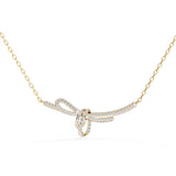 Ivana Jewels Necklaces Pave Diamond Bow Knot Pendant Necklace