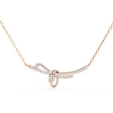 Ivana Jewels Necklaces Pave Diamond Bow Knot Pendant Necklace