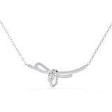 Ivana Jewels Necklaces Pave Diamond Bow Knot Pendant Necklace