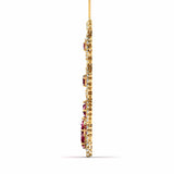 Ivana Jewels Necklaces Red Gemstone and Diamond Necklace