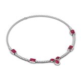 Ivana Jewels Necklaces Round Cut Diamond & Gemstone Necklace