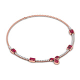 Ivana Jewels Necklaces Round Cut Diamond & Gemstone Necklace