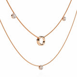 Ivana Jewels Necklaces Triple Layer Chain Necklace with Circles