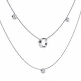 Ivana Jewels Necklaces Triple Layer Chain Necklace with Circles