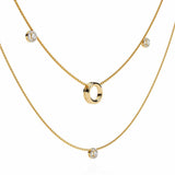 Ivana Jewels Necklaces Triple Layer Chain Necklace with Circles