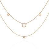 Ivana Jewels Necklaces Triple Layer Chain Necklace with Circles