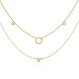 Ivana Jewels Necklaces Triple Layer Chain Necklace with Circles