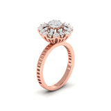 Ivana Jewels Ring Brilliant Diamond Flower Cocktail Ring