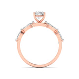 Ivana Jewels Ring Classic Oval Diamond Ring with Accents