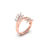 Ivana Jewels Ring Delicate Diamond Leaf Ring