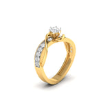 Ivana Jewels Ring Modern Gold Ring with Diamond Accents