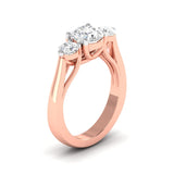 Ivana Jewels Ring Trellis Setting Three Stone Diamond Ring