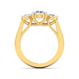 Ivana Jewels Ring Trellis Setting Three Stone Diamond Ring