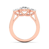 Ivana Jewels Ring Trellis Setting Three Stone Diamond Ring