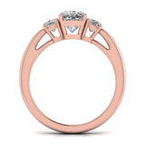 Ivana Jewels Rings 1.3 Carat Cushion Trio Diamonds Ring