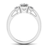Ivana Jewels Rings 1.3 Carat Cushion Trio Diamonds Ring
