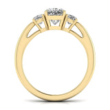 Ivana Jewels Rings 1.3 Carat Cushion Trio Diamonds Ring
