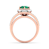 Ivana Jewels Rings 1.5 Carat Emerald Diamond Gold Ring