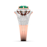 Ivana Jewels Rings 1.5 Carat Emerald Diamond Gold Ring