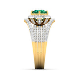 Ivana Jewels Rings 1.5 Carat Emerald Diamond Gold Ring