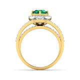 Ivana Jewels Rings 1.5 Carat Emerald Diamond Gold Ring