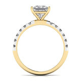Ivana Jewels Rings 1 Carat Princess Solitaire Halo Ring