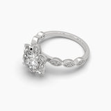 Ivana Jewels Rings 1 Carat Round Cut Solitaire Diamond Flower Ring