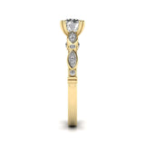 Ivana Jewels Rings 1 Carat Solitaire Round Diamond Sideways Sparkle Ring