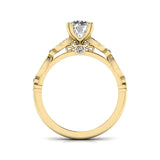 Ivana Jewels Rings 1 Carat Solitaire Round Diamond Sideways Sparkle Ring