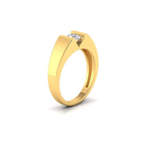 Ivana Jewels Rings 50 Pointers Centre Solitaire Round Diamond Wide Band Ring