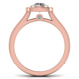 Ivana Jewels Rings 70 Pointers Round Cut Solitaire Diamond Halo Ring