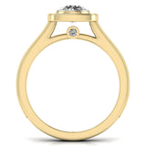 Ivana Jewels Rings 70 Pointers Round Cut Solitaire Diamond Halo Ring