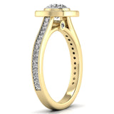 Ivana Jewels Rings 70 Pointers Round Cut Solitaire Diamond Halo Ring