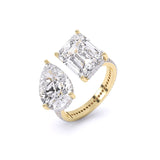 Ivana Jewels Rings Centre Solitaire Mixed Fancy & Side Round Diamonds Ring