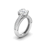Ivana Jewels Rings Classic Diamond Engagement Ring with Pave Band