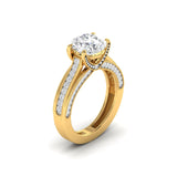 Ivana Jewels Rings Classic Diamond Engagement Ring with Pave Band