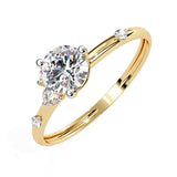 Ivana Jewels Rings Classic Round Solitaire Engagement Ring with Rubies