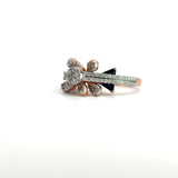 Ivana Jewels Rings Dazzling Blue Triangle Stone & Round Diamonds Cocktail Ring