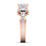 Ivana Jewels Rings Diamond Engagement Ring with Baguette Accents