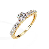 Ivana Jewels Rings Diamond Engagement Ring with Diamond Band