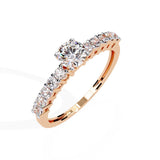 Ivana Jewels Rings Diamond Engagement Ring with Diamond Band