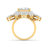 Ivana Jewels Rings Dramatic Emerald Cut Diamond Halo Ring