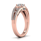 Ivana Jewels Rings Ecstatic Halo Diamond Solitaire Ring