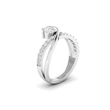 Ivana Jewels Rings Elegant Solitaire Diamond Ring with Twisted Band
