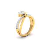 Ivana Jewels Rings Elegant Solitaire Diamond Ring with Twisted Band