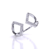 Ivana Jewels Rings Geometric Diamond Open Ring